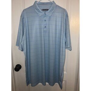 Golf Polo Shirt Pebble Beach Men’s size‎ XXL Blue with White Stripes